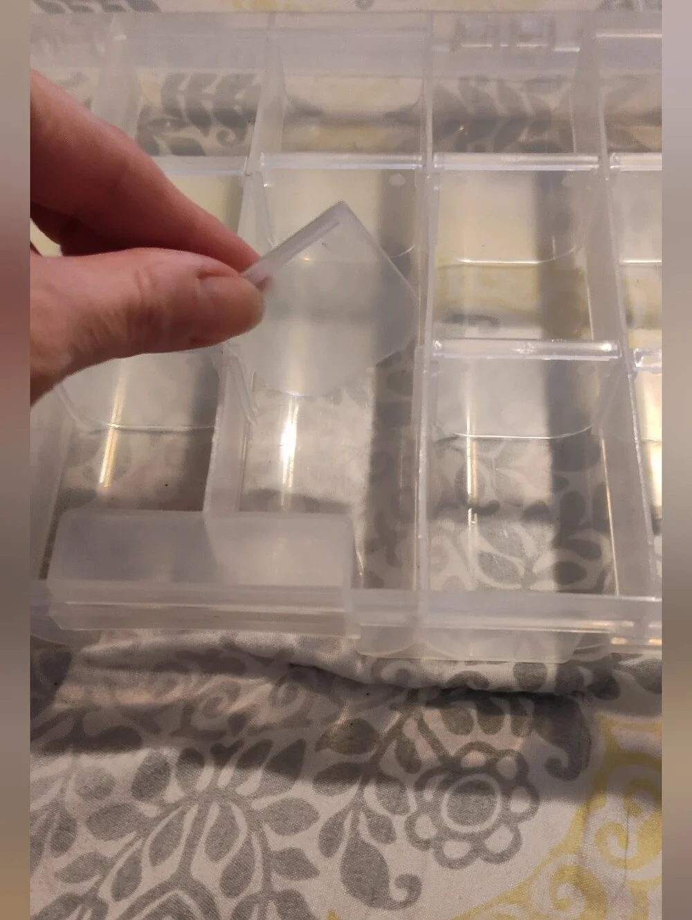 Bundle Of Clear Plastic Compartment Storage Box with Blue Latches - Organization